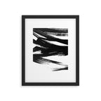 Gestural Abstract Black and White Brush Strokes Framed Art Print Gallery Image 5