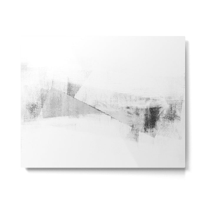 Grey and White Minimalist Geometric Abstract Metal Print Gallery Image 1
