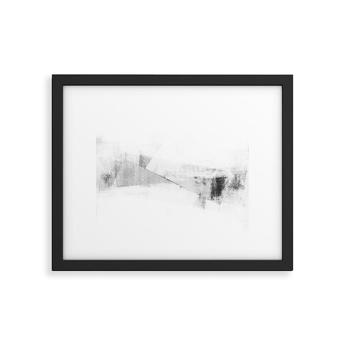 Grey and White Minimalist Geometric Abstract Framed Art Print Gallery Image 1