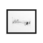 Grey and White Minimalist Geometric Abstract Framed Art Print Gallery Image 5