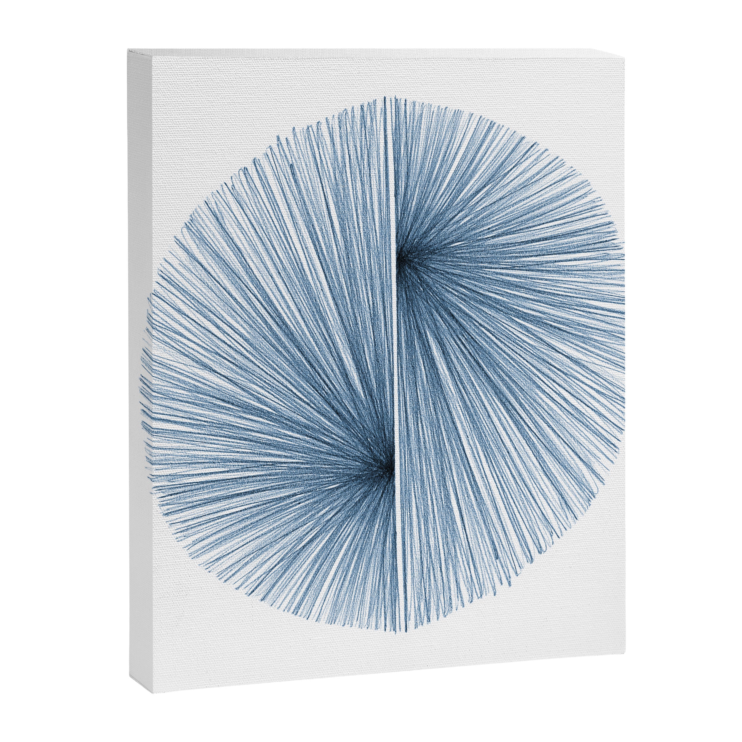 Indigo Blue Mid Century Modern Geometric Abstract Canvas Print Gallery Image 6