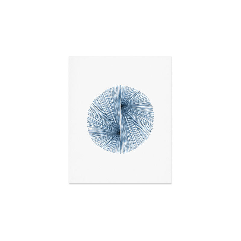 Indigo Blue Mid Century Modern Geometric Abstract Art Print Gallery Image 1