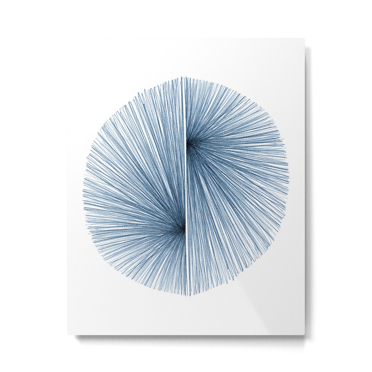 Indigo Blue Mid Century Modern Geometric Abstract Metal Print Gallery Image 4