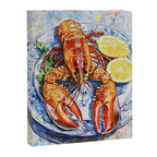 Maine Lobster with Lemons Watercolor  Canvas Print Gallery Image 6