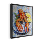 Maine Lobster with Lemons Watercolor  Framed Canvas Print Gallery Image 2