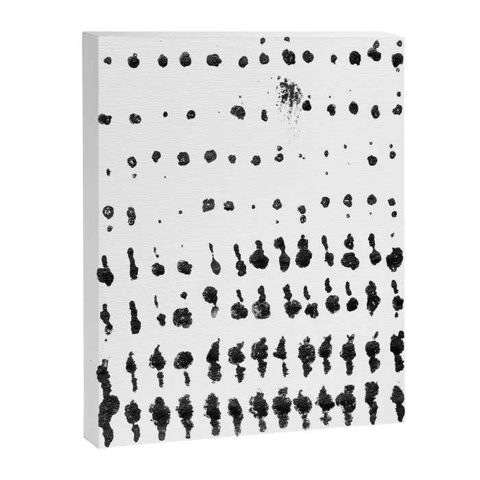 Medium Dots Pattern Black and White Distressed Texture Abstract Canvas Print Gallery Image 1