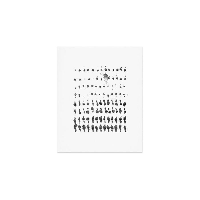 Medium Dots Pattern Black and White Distressed Texture Abstract Art Print Gallery Image 1