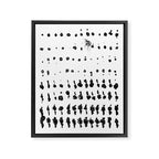 Medium Dots Pattern Black and White Distressed Texture Abstract Framed Canvas Print Gallery Image 6