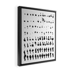 Medium Dots Pattern Black and White Distressed Texture Abstract Framed Canvas Print Gallery Image 2