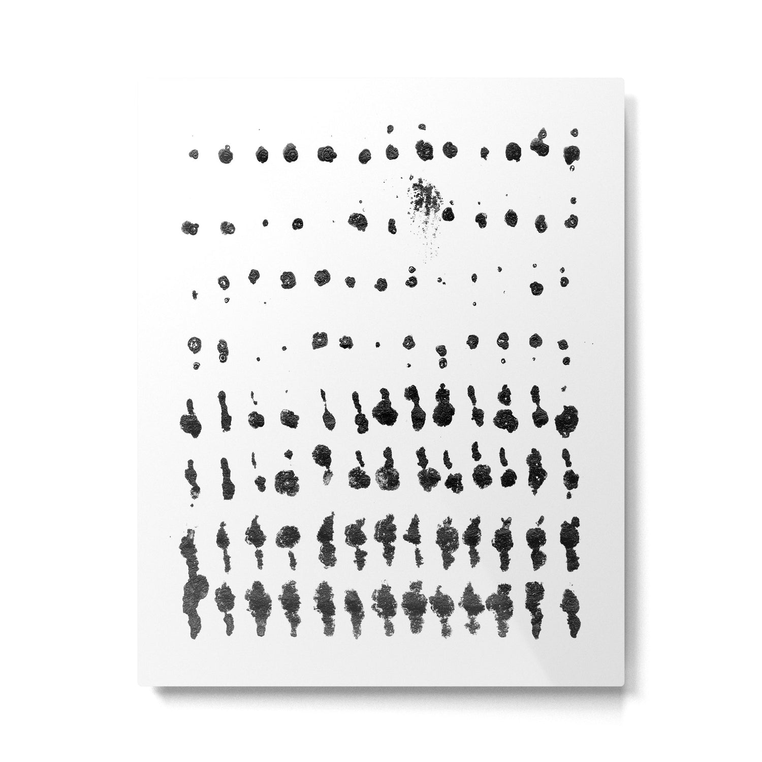 Medium Dots Pattern Black and White Distressed Texture Abstract Metal Print Gallery Image 4