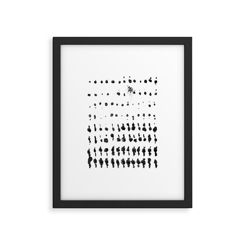 Medium Dots Pattern Black and White Distressed Texture Abstract Framed Art Print Gallery Image 5