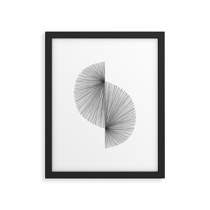 Mid Century Modern Geometric Abstract S Shape Line Drawing Pattern Framed Art Print Gallery Image 5