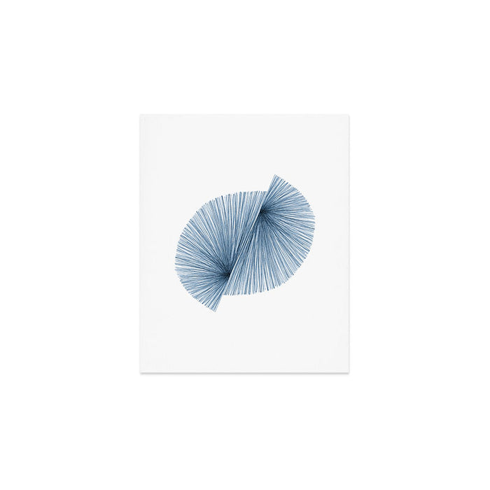 Mid Century Modern Indigo Blue Geometric Abstract Art Print Gallery Image 1