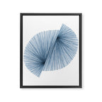 Mid Century Modern Indigo Blue Geometric Abstract Framed Canvas Print Gallery Image 6