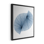 Mid Century Modern Indigo Blue Geometric Abstract Framed Canvas Print Gallery Image 2