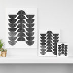 Mid Century Modern Op Art Black and White Pattern Canvas Print Gallery Image 3