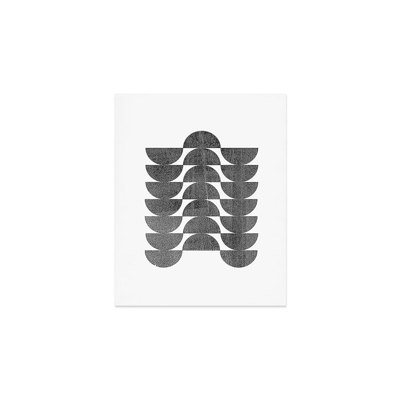 Mid Century Modern Op Art Black and White Pattern Art Print Gallery Image 1