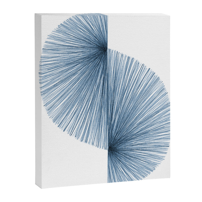 Mid Century Style Modern Geometric Abstract in Indigo Blue Canvas Print Gallery Image 1