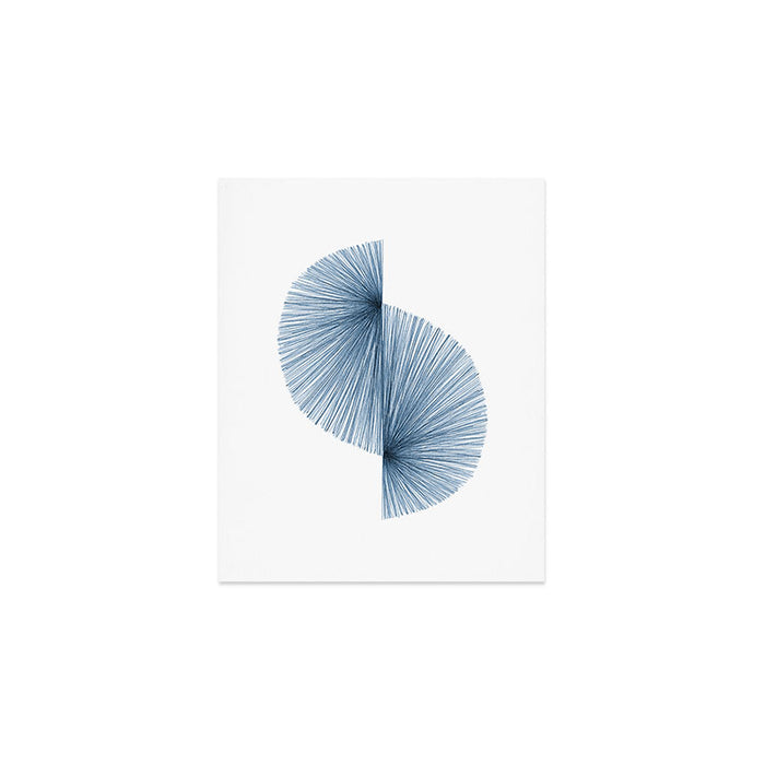 Mid Century Style Modern Geometric Abstract in Indigo Blue Art Print