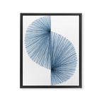 Mid Century Style Modern Geometric Abstract in Indigo Blue Framed Canvas Print Gallery Image 6