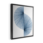 Mid Century Style Modern Geometric Abstract in Indigo Blue Framed Canvas Print Gallery Image 2