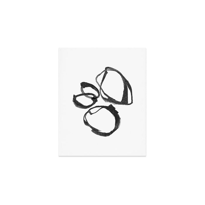 Minimalist Abstract Black Ink Painting Rings 2 Art Print Gallery Image 1