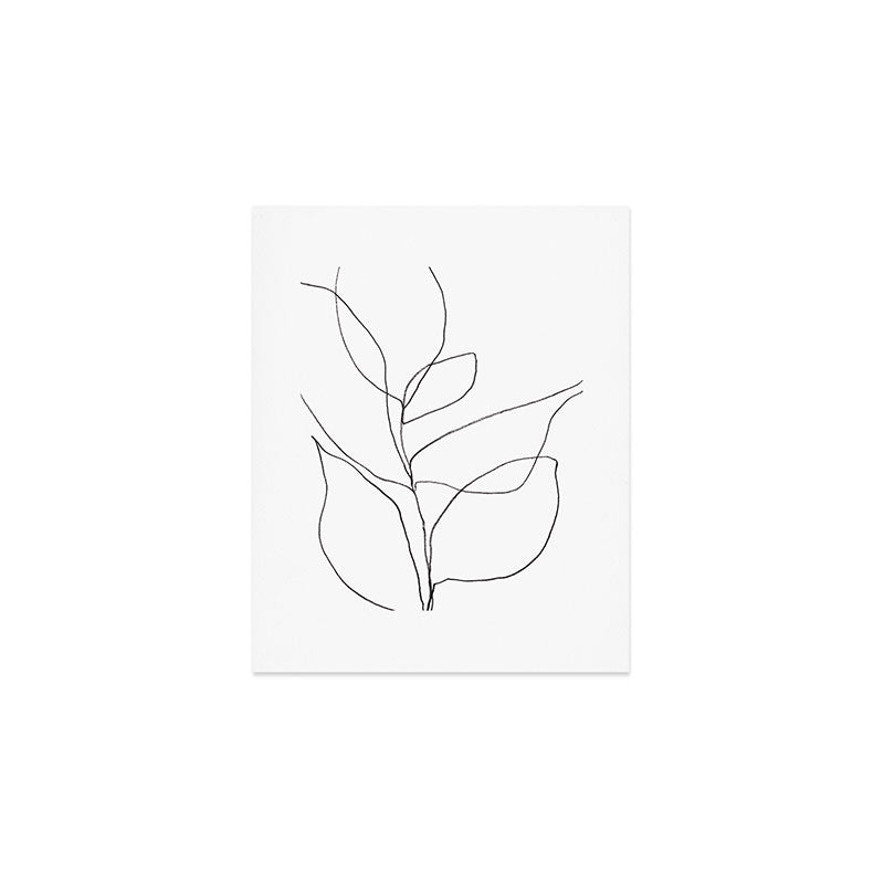 Minimalist Line Art Plant Drawing Art Print Gallery Image 1