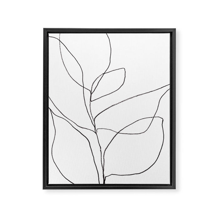 Minimalist Line Art Plant Drawing Framed Canvas Print Gallery Image 1