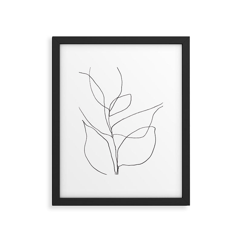 Minimalist Line Art Plant Drawing Framed Art Print