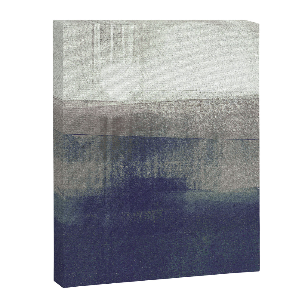 Navy Blue and Grey Minimalist Abstract Landscape Canvas Print Gallery Image 6
