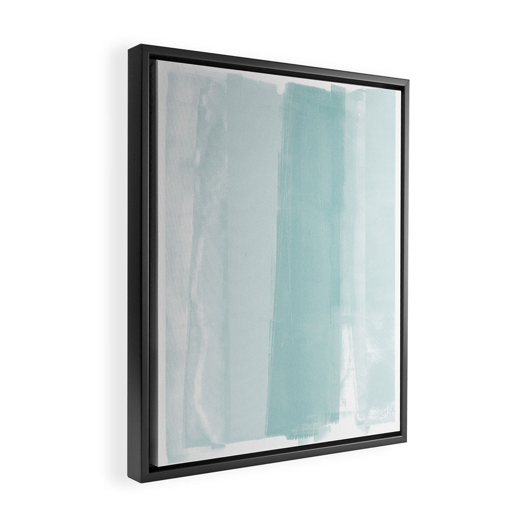 Pale Turquoise Abstract Coastal Colors Painting Framed Canvas Print Gallery Image 2