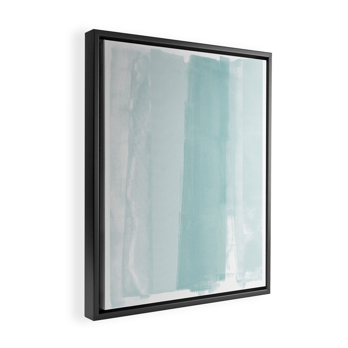 Pale Turquoise Abstract Coastal Colors Painting Framed Canvas Print Gallery Image 2