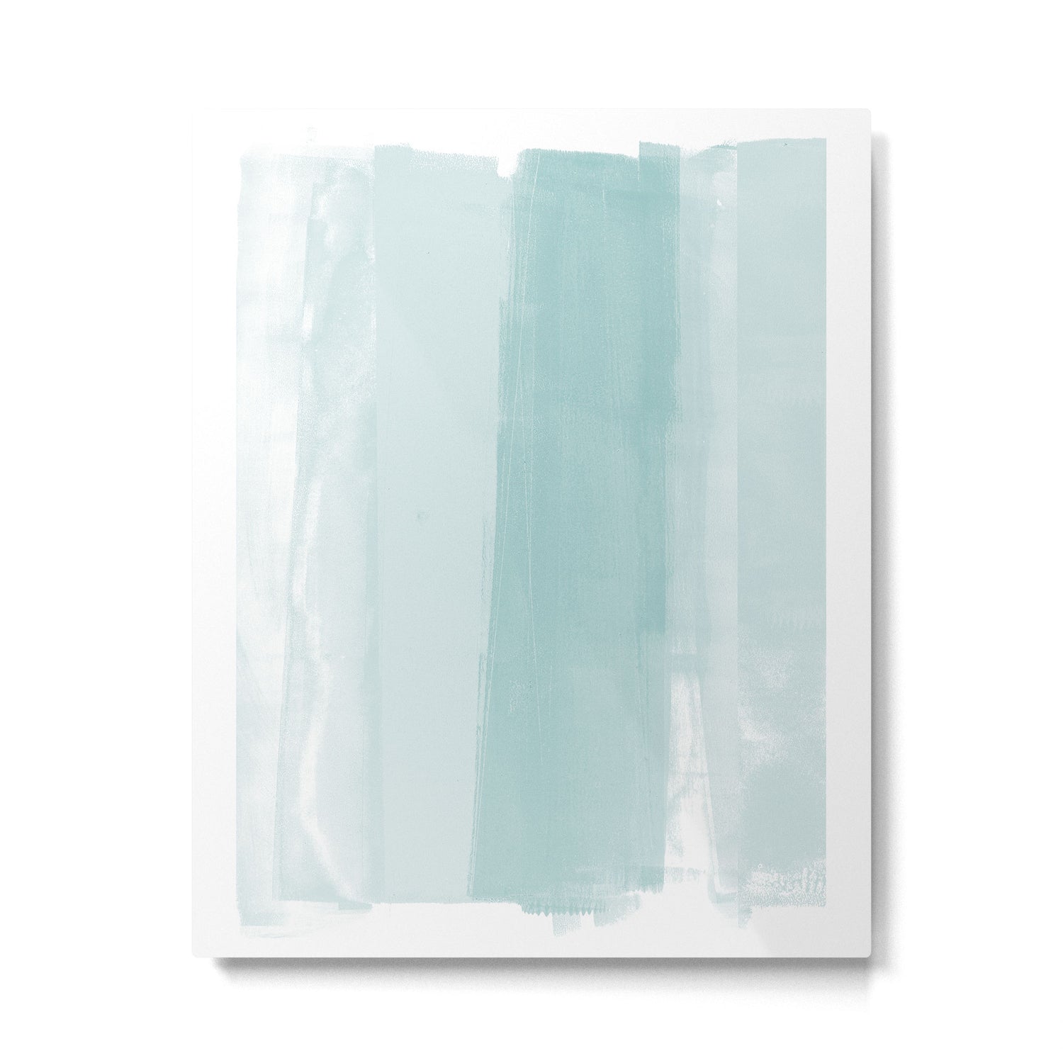 Pale Turquoise Abstract Coastal Colors Painting Metal Print Gallery Image 4