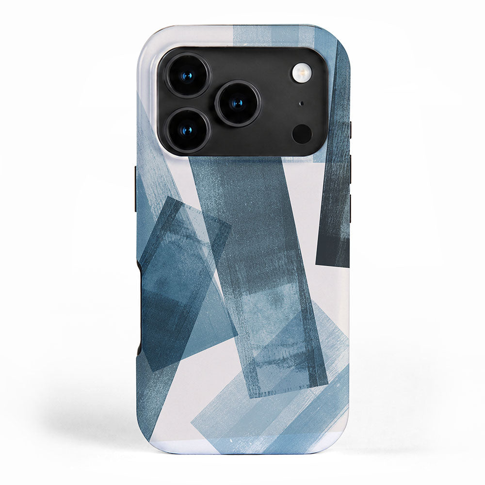 Rectangular Shapes Blue Geometric Abstract iPhone Case Gallery Image 1