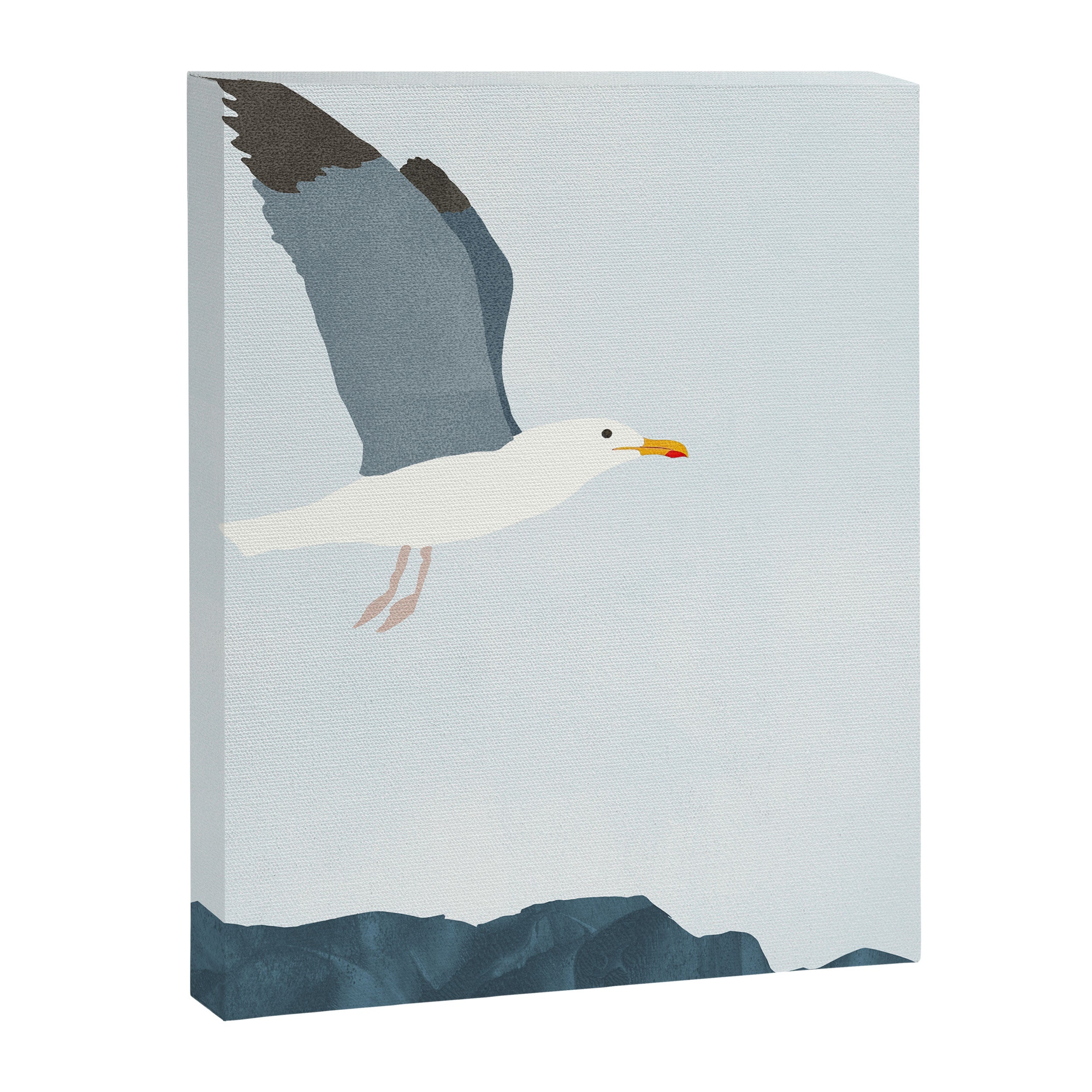 Seagull in Flight Illustration Canvas Print Gallery Image 6