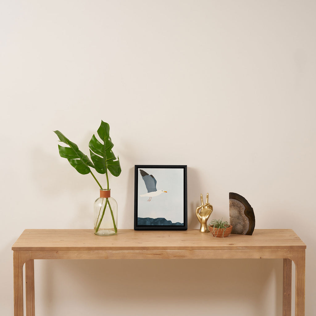 Seagull in Flight Illustration Framed Canvas Print Gallery Image 4