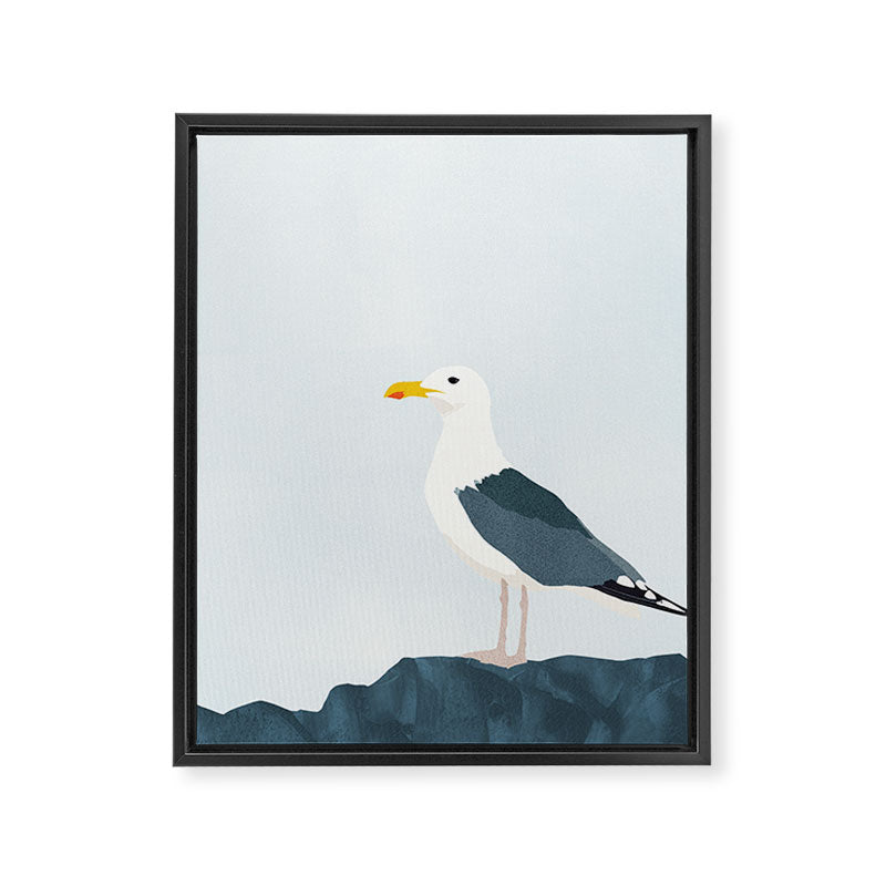Seagull Minimalist Illustration Framed Canvas Print Gallery Image 6