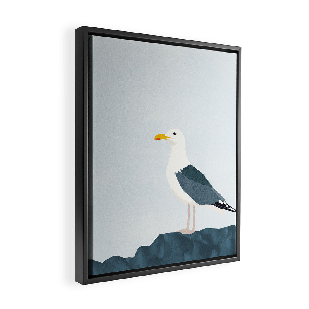 Seagull Minimalist Illustration Framed Canvas Print Gallery Image 2
