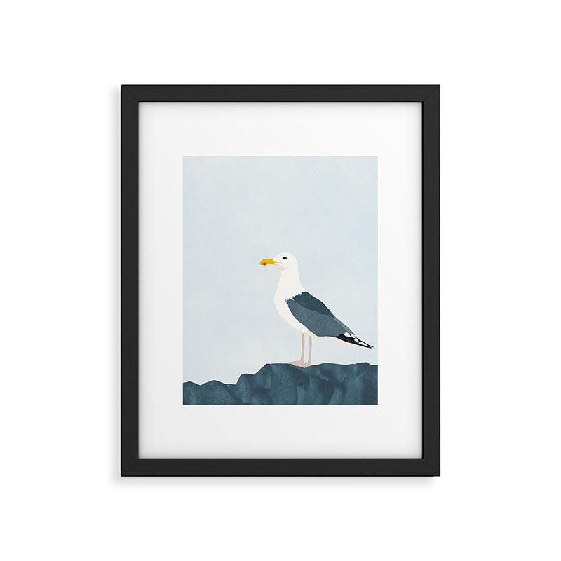 Seagull Minimalist Illustration Framed Art Print Gallery Image 5