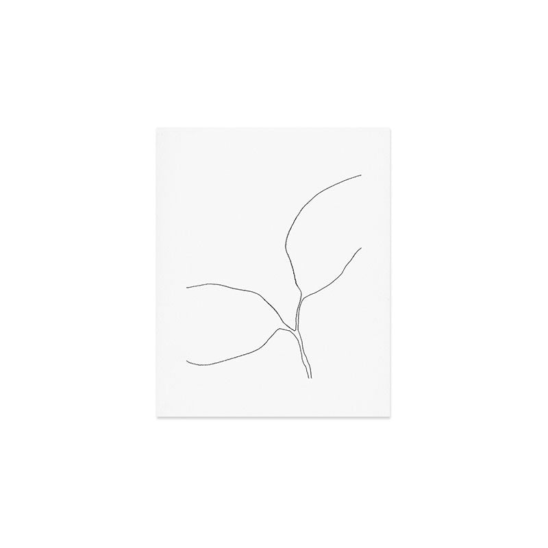 Seedling Leaning Left - Minimalist Botanical Line Drawing Art Print Gallery Image 1