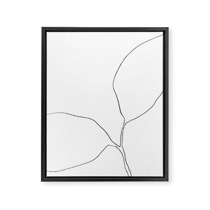 Seedling Leaning Left - Minimalist Botanical Line Drawing Framed Canvas Print Gallery Image 1
