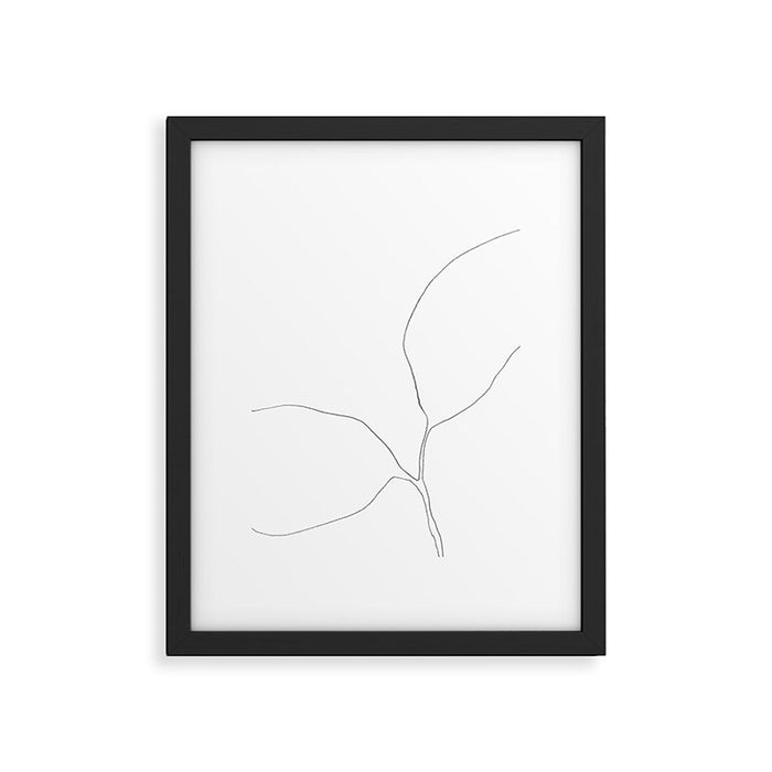 Seedling Leaning Left - Minimalist Botanical Line Drawing Framed Art Print Gallery Image 1