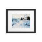 Snowy Curve Winter Watercolor Landscape Framed Art Print Gallery Image 5