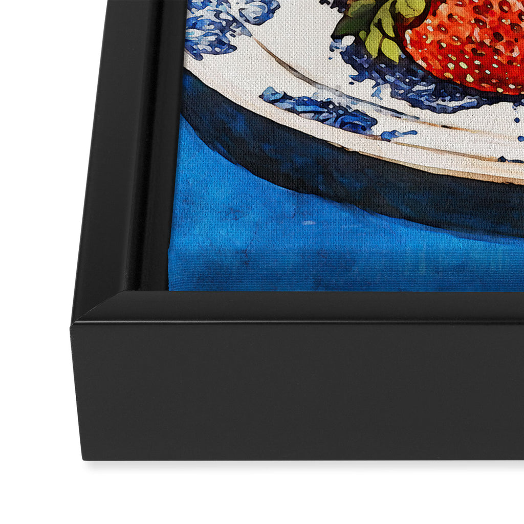 Strawberries Still Life Watercolor Fruit Illustration Framed Canvas Print Gallery Image 3