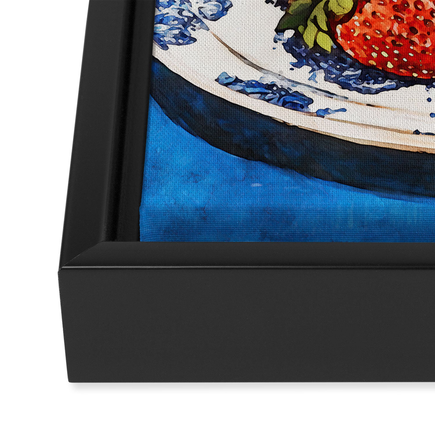 Strawberries Still Life Watercolor Fruit Illustration Framed Canvas Print Gallery Image 3