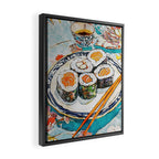 Sushi Watercolor Still Life Illustration Framed Canvas Print Gallery Image 2