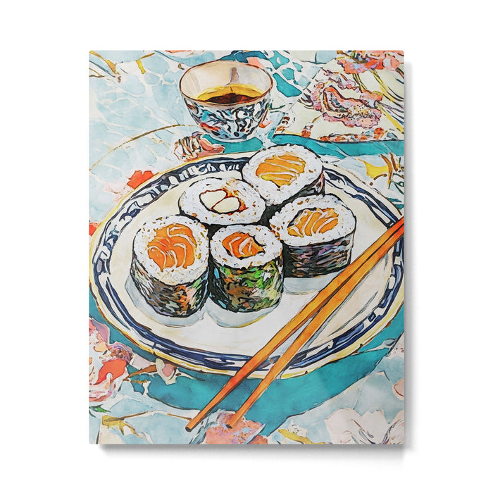 Sushi Watercolor Still Life Illustration Metal Print Gallery Image 1