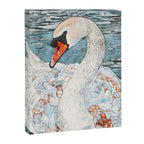 Swan Swimming Watercolor Canvas Print Gallery Image 6