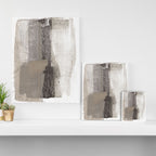Taupe and Charcoal Grey Modern Abstract Painting Canvas Print Gallery Image 3