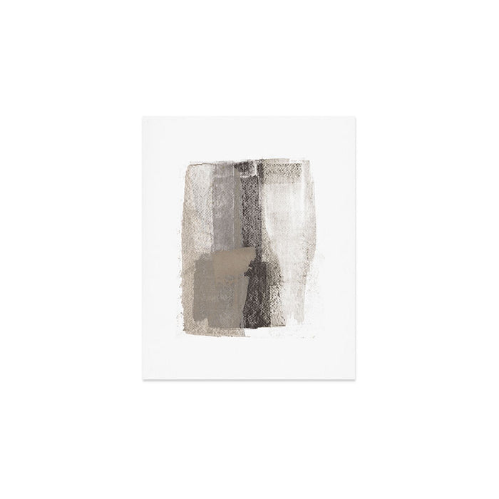 Taupe and Charcoal Grey Modern Abstract Painting Art Print Gallery Image 1